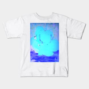 DO NOT GO INTO THAT BLUE NIGHT, ABSTRACT ICE ROSE Kids T-Shirt